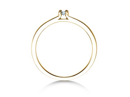 Verlobungsring Modern in 14K Gelbgold mit Diamant 0,05ct H/SI