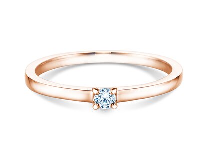 Verlobungsring Modern in 18K Roségold mit Diamant 0,07ct H/SI