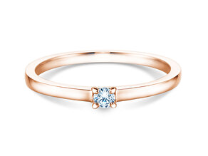 Verlobungsring Modern in 18K Roségold mit Diamant 0,07ct H/SI