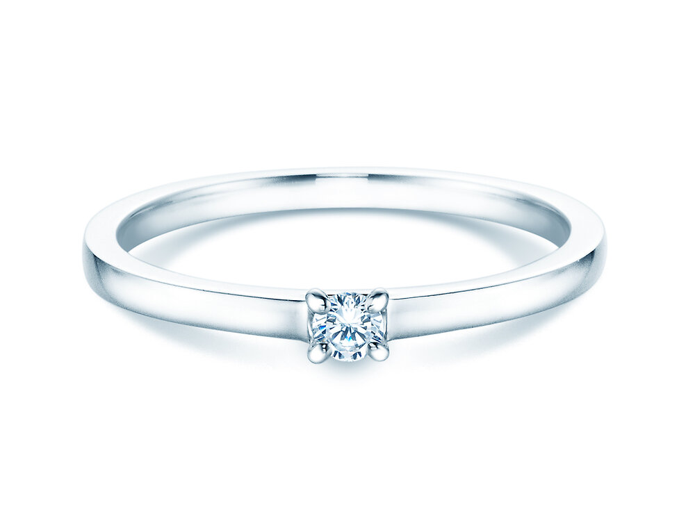 Verlobungsring Modern in Silber 925/- mit Diamant 0,07ct G/SI