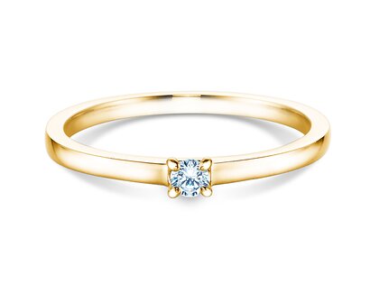 Verlobungsring Modern in 18K Gelbgold mit Diamant 0,07ct G/IF
