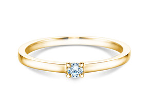 Verlobungsring Modern in 18K Gelbgold mit Diamant 0,07ct G/IF