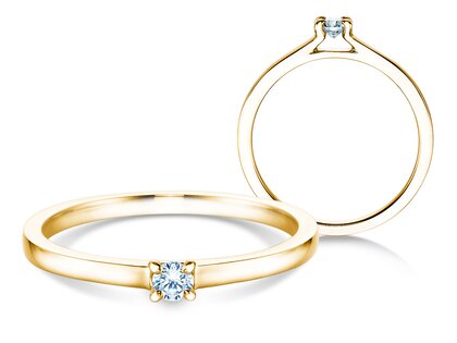 Verlobungsring Modern in 18K Gelbgold mit Diamant 0,07ct G/IF