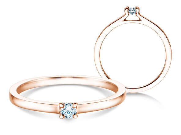 Verlobungsring Modern in 18K Roségold mit Diamant 0,07ct H/SI