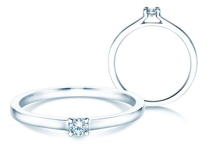 Verlobungsring Modern in Silber 925/- mit Diamant 0,07ct G/SI