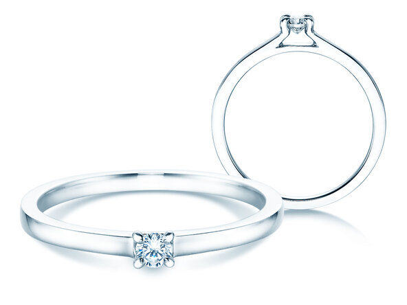 Verlobungsring Modern in Silber 925/- mit Diamant 0,07ct H/SI