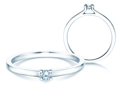 Verlobungsring Modern in Platin 950/- mit Diamant 0,07ct G/SI