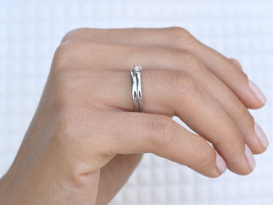 Verlobungsring Modern in Silber 925/- mit Diamant 0,10ct G/SI