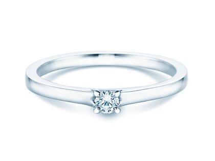 Verlobungsring Modern in 14K Weißgold mit Diamant 0,10ct G/SI