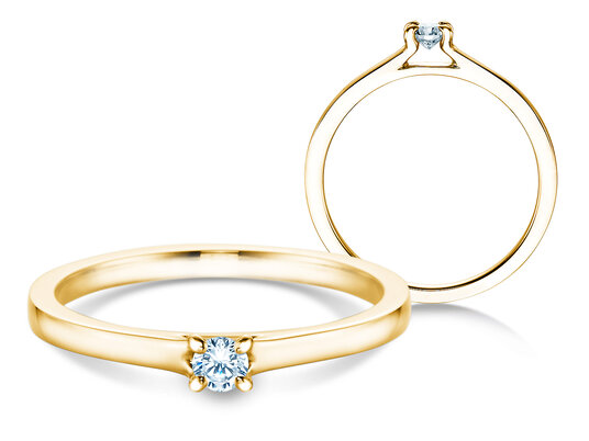 Verlobungsring Modern in 14K Gelbgold mit Diamant 0,10ct H/SI