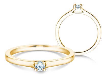 Verlobungsring Modern in 14K Gelbgold mit Diamant 0,10ct H/SI