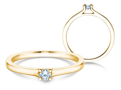 Verlobungsring Modern in 18K Gelbgold mit Diamant 0,10ct G/SI