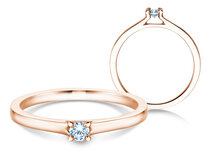 Verlobungsring Modern in 14K Roségold mit Diamant 0,10ct G/SI