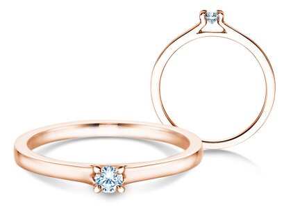 Verlobungsring Modern in 18K Roségold mit Diamant 0,10ct G/SI