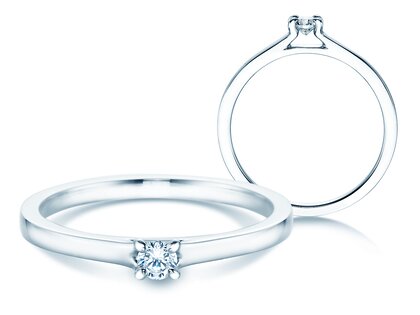 Verlobungsring Modern in 14K Weißgold mit Diamant 0,10ct G/SI