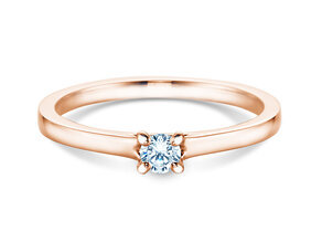 Verlobungsring Modern in 18K Roségold mit Labordiamant 0,15ct E/VS