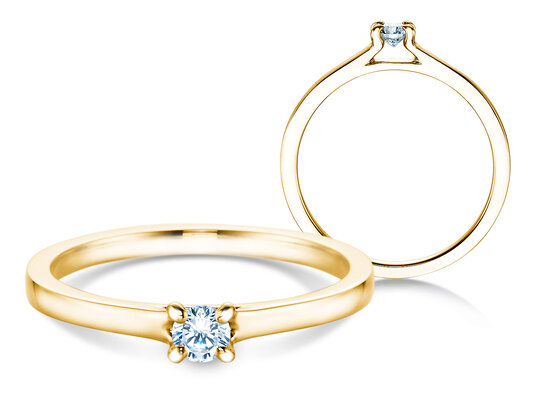 Verlobungsring Modern in 14K Gelbgold mit Diamant 0,15ct H/SI