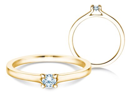 Verlobungsring Modern in 18K Gelbgold mit Diamant 0,15ct G/SI