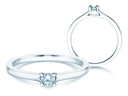 Verlobungsring Modern in Silber 925/- mit Diamant 0,15ct G/VS