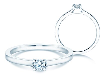 Verlobungsring Modern in 18K Weißgold mit Diamant 0,15ct G/SI