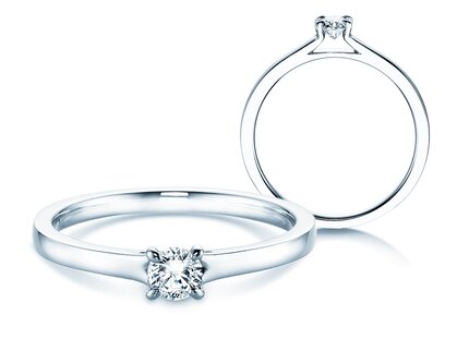 Verlobungsring Modern in 18K Weißgold mit Diamant 0,20ct G/SI