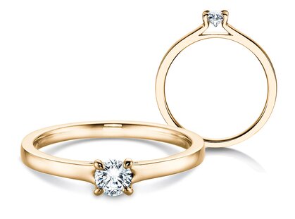 Verlobungsring Modern in 14K Gelbgold mit Diamant 0,25ct H/SI