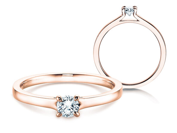 Verlobungsring Modern in 14K Roségold mit Diamant 0,30ct G/SI