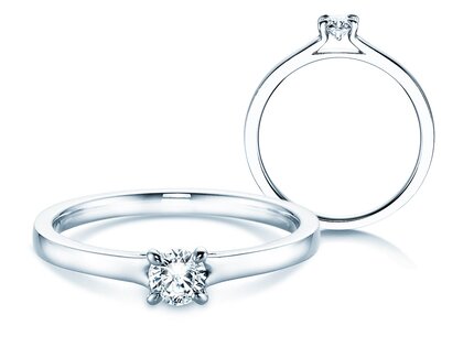 Verlobungsring Modern in 9K Weißgold mit Labordiamant 0,25ct E/VS