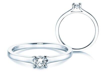 Verlobungsring Modern in 14K Weißgold mit Diamant 0,25ct H/SI