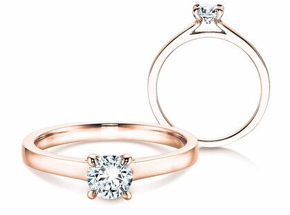 Verlobungsring Modern in 14K Roségold mit Diamant 0,40ct G/SI