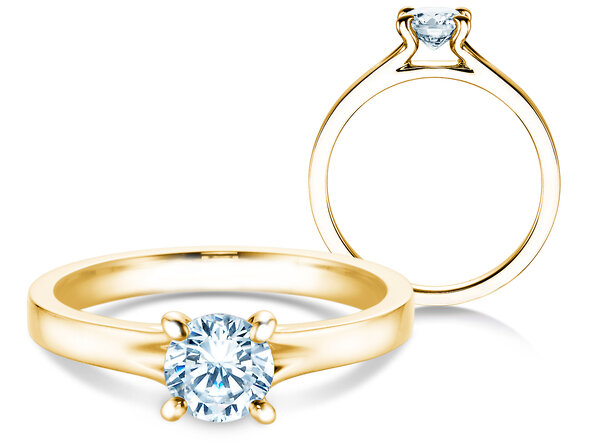 Verlobungsring Modern in 18K Gelbgold mit Diamant 0,75ct D/IF