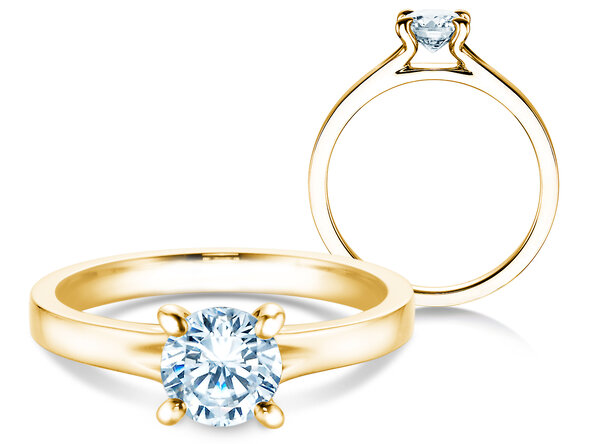 Verlobungsring Modern in 9K Gelbgold mit Diamant 1,00ct H/SI