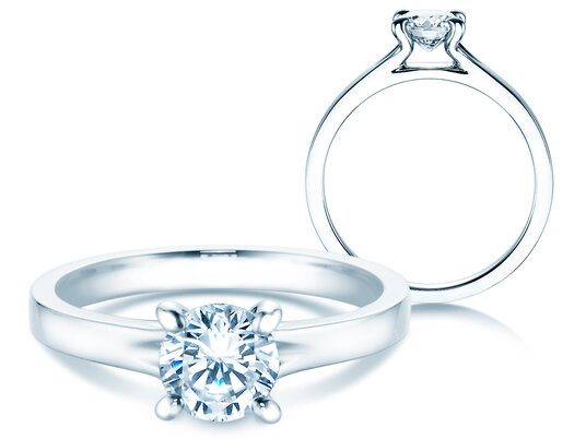 Verlobungsring Modern in 9K Weißgold mit Diamant 1,00ct H/SI
