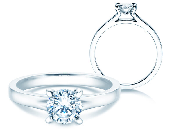 Verlobungsring Modern in 18K Weißgold mit Diamant 1,50ct G/IF