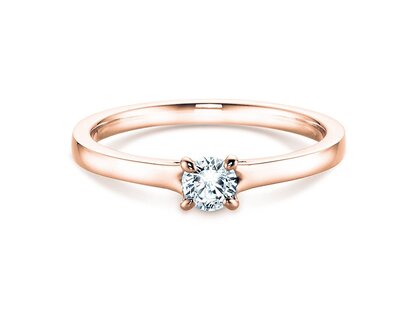 Verlobungsring Modern in 9K Roségold mit Diamant 0,25ct H/SI