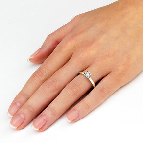 Verlobungsring Modern in 9K Gelbgold mit Labordiamant 0,50ct E/VS