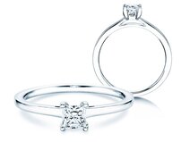 Verlobungsring Princess in 14K Weißgold mit Diamant 0,35ct G/SI