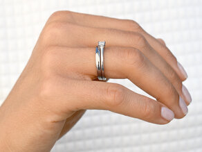 Verlobungsring Princess in 14K Weißgold mit Diamant 0,25ct G/SI