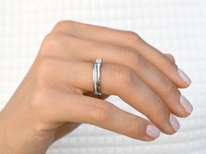 Verlobungsring Princess in 14K Weißgold mit Diamant 0,25ct G/SI