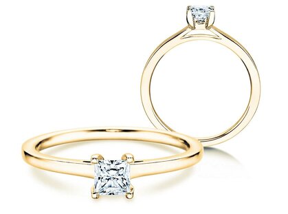 Verlobungsring Princess in 18K Gelbgold mit Diamant 0,35ct G/SI