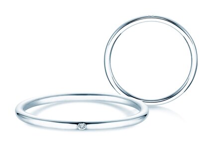 Verlobungsring Promise Petite in 9K Weißgold mit Diamant 0,005ct G/SI