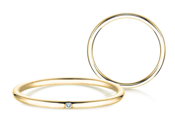 Verlobungsring Promise Petite in 9K Gelbgold mit Diamant 0,005ct G/SI