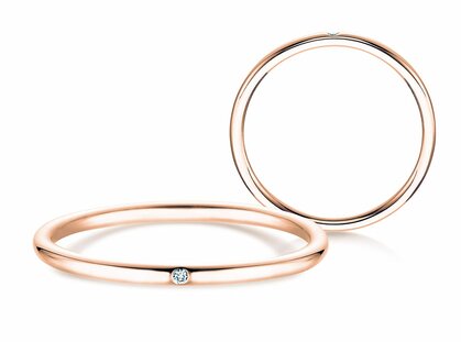 Verlobungsring Promise Petite in 18K Roségold mit Diamant 0,005ct