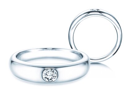 Verlobungsring Promise in 14K Weißgold mit Diamant 0,25ct H/SI