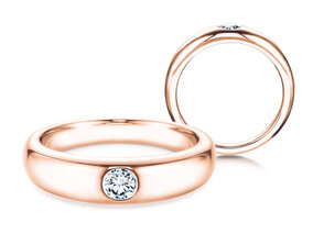 Verlobungsring Promise in 18K Roségold mit Diamant 0,05ct G/SI