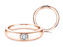Verlobungsring Promise in 18K Roségold mit Diamant 0,05ct G/SI