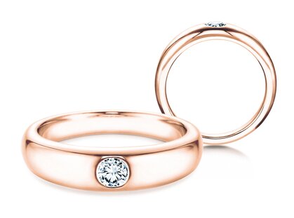 Verlobungsring Promise in 14K Roségold mit Diamant 0,03ct H/SI