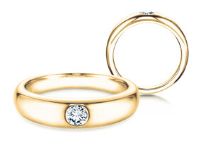 Verlobungsring Promise in 18K Gelbgold mit Diamant 0,05ct G/SI