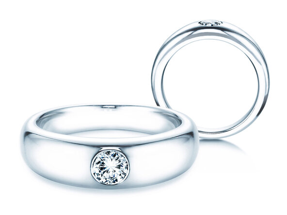 Verlobungsring Promise in 14K Weißgold mit Diamant 0,30ct G/IF