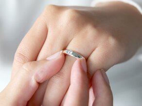 Verlobungsring Promise in 14K Weißgold mit Diamant 0,25ct H/SI